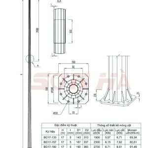 Cột chiếu sáng 17m