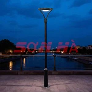 Cột đèn SH-DSV25 chiếu sáng bờ kè, kênh mương, bờ sông