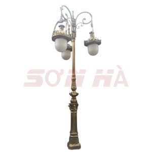 Cột đèn trang trí đế sư tử 3 bóng