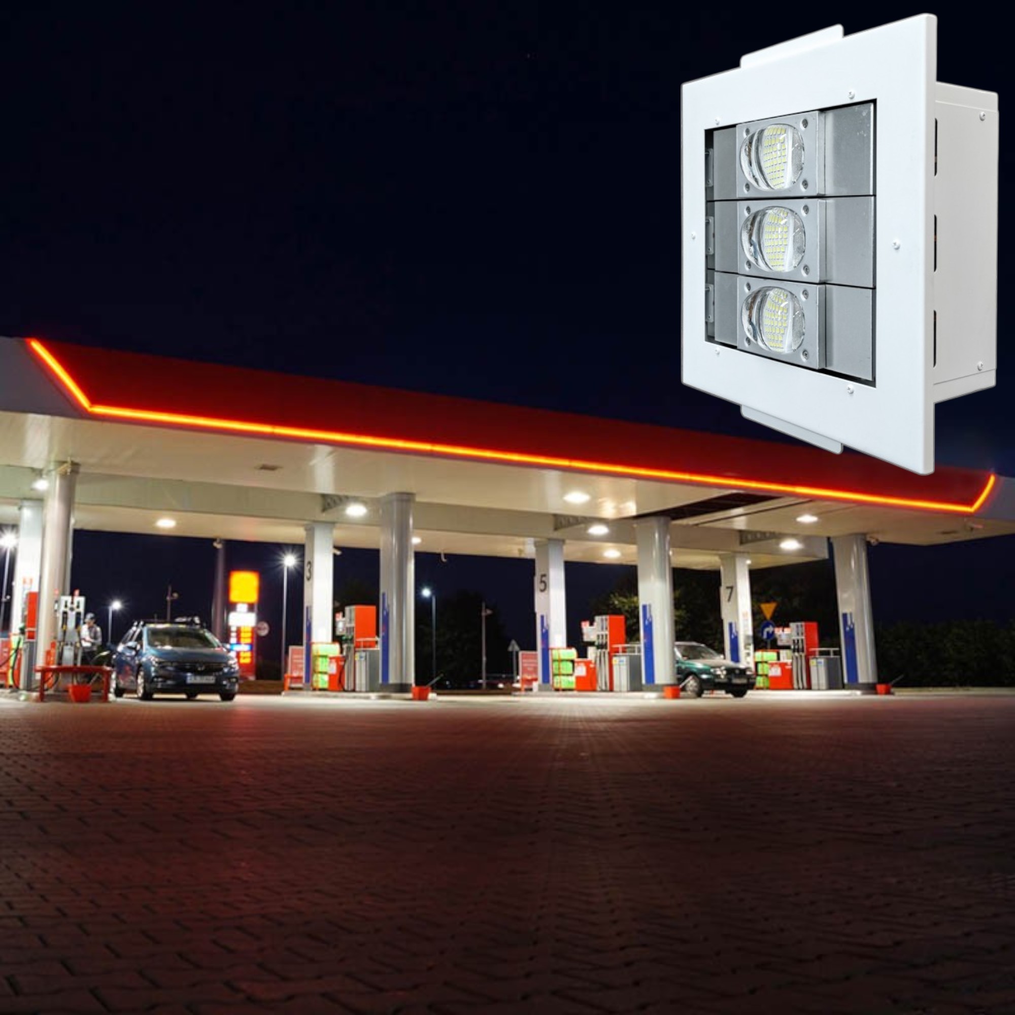 Đèn công nghiệp SH-CN02, Chiếu sáng cây xăng