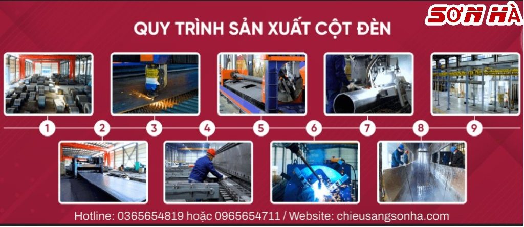 Quy trình sản xuất cột đèn